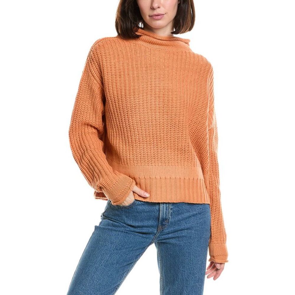 Labiz Womens  Mock Neck Sweater, Orange
